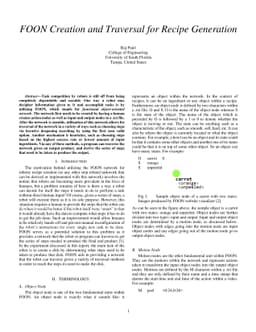FOON Creation and Traversal for Recipe Generation