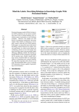 Mind the Labels: Describing Relations in Knowledge Graphs With
  Pretrained Models