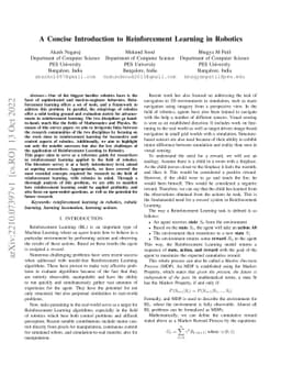 A Concise Introduction to Reinforcement Learning in Robotics