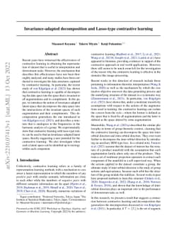 Invariance-adapted decomposition and Lasso-type contrastive learning