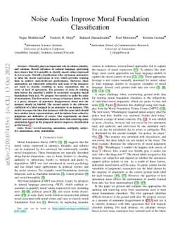 Noise Audits Improve Moral Foundation Classification