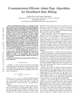 Communication-Efficient Adam-Type Algorithms for Distributed Data Mining