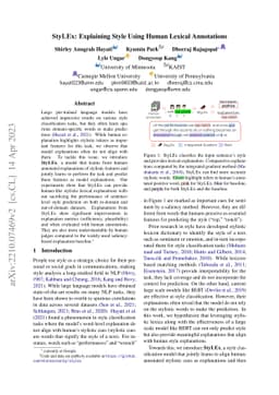 StyLEx: Explaining Style Using Human Lexical Annotations