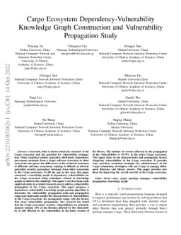 Cargo Ecosystem Dependency-Vulnerability Knowledge Graph Construction
  and Vulnerability Propagation Study