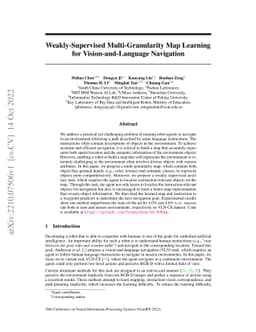 Weakly-Supervised Multi-Granularity Map Learning for Vision-and-Language
  Navigation