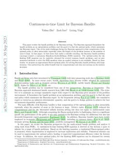 Continuous-in-time Limit for Bayesian Bandits