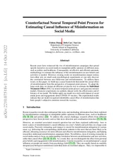 Counterfactual Neural Temporal Point Process for Estimating Causal
  Influence of Misinformation on Social Media