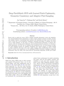 Deep PatchMatch MVS with Learned Patch Coplanarity, Geometric
  Consistency and Adaptive Pixel Sampling