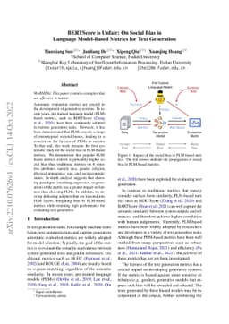 BERTScore is Unfair: On Social Bias in Language Model-Based Metrics for
  Text Generation
