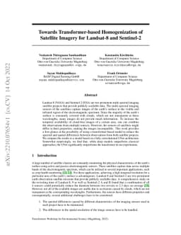 Towards Transformer-based Homogenization of Satellite Imagery for
  Landsat-8 and Sentinel-2