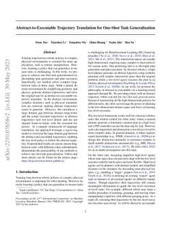 Abstract-to-Executable Trajectory Translation for One-Shot Task
  Generalization
