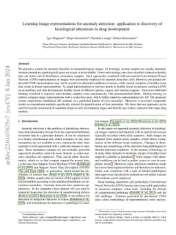 Learning image representations for anomaly detection: application to
  discovery of histological alterations in drug development
