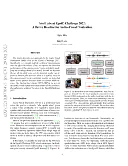 Intel Labs at Ego4D Challenge 2022: A Better Baseline for Audio-Visual
  Diarization