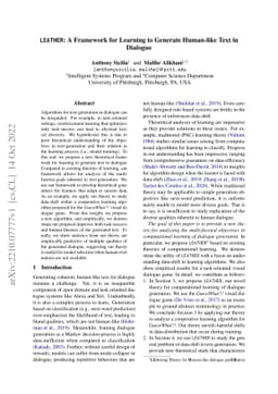 LEATHER: A Framework for Learning to Generate Human-like Text in
  Dialogue