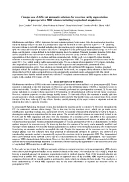 Comparison of different automatic solutions for resection cavity
  segmentation in postoperative MRI volumes including longitudinal acquisitions