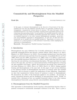 Commutativity and Disentanglement from the Manifold Perspective