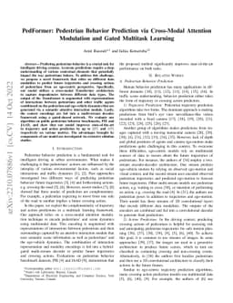 PedFormer: Pedestrian Behavior Prediction via Cross-Modal Attention
  Modulation and Gated Multitask Learning