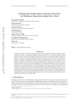Numerically Stable Sparse Gaussian Processes via Minimum Separation
  using Cover Trees