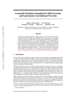 Learnable Polyphase Sampling for Shift Invariant and Equivariant
  Convolutional Networks