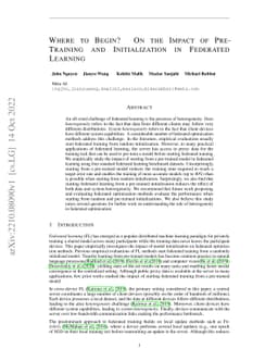Where to Begin? On the Impact of Pre-Training and Initialization in
  Federated Learning