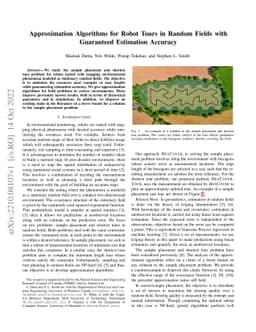 Approximation Algorithms for Robot Tours in Random Fields with
  Guaranteed Estimation Accuracy