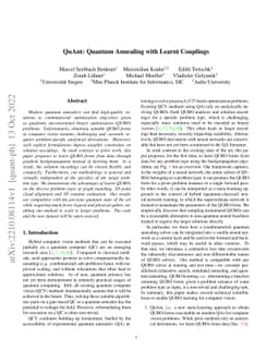 QuAnt: Quantum Annealing with Learnt Couplings