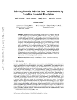 Inferring Versatile Behavior from Demonstrations by Matching Geometric
  Descriptors