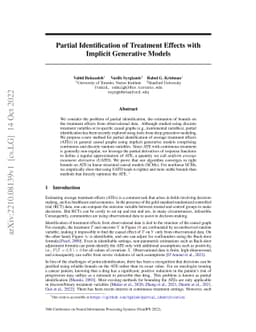 Partial Identification of Treatment Effects with Implicit Generative
  Models