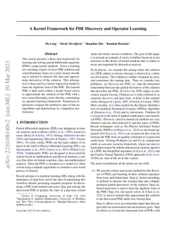 A Kernel Approach for PDE Discovery and Operator Learning