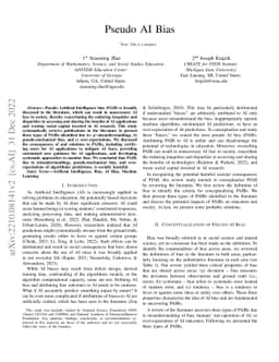 Pseudo AI Bias