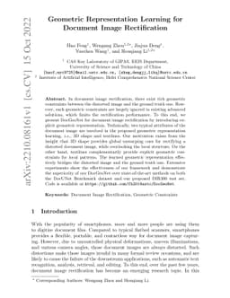 Geometric Representation Learning for Document Image Rectification