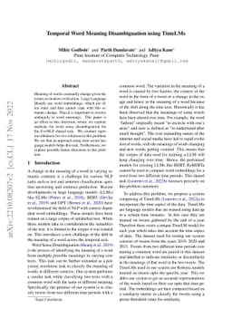 Temporal Word Meaning Disambiguation using TimeLMs