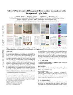 UDoc-GAN: Unpaired Document Illumination Correction with Background
  Light Prior