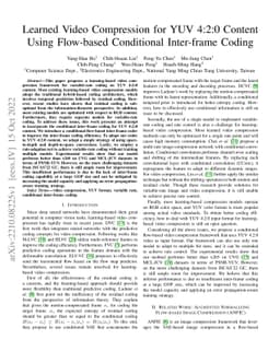 Learned Video Compression for YUV 4:2:0 Content Using Flow-based
  Conditional Inter-frame Coding