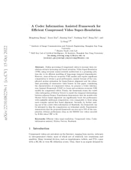A Codec Information Assisted Framework for Efficient Compressed Video
  Super-Resolution
