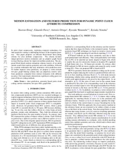Motion estimation and filtered prediction for dynamic point cloud
  attribute compression