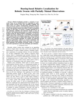 Bearing-based Relative Localization for Robotic Swarm with Partially
  Mutual Observations