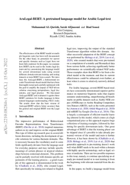 AraLegal-BERT: A pretrained language model for Arabic Legal text
