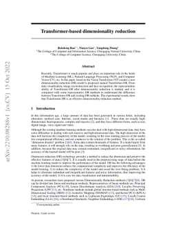 Transformer-based dimensionality reduction