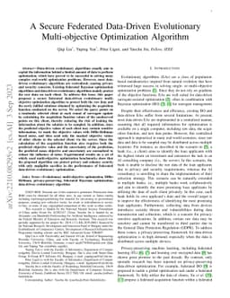 A Secure Federated Data-Driven Evolutionary Multi-objective Optimization
  Algorithm