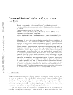 Disordered Systems Insights on Computational Hardness