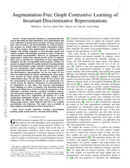 Augmentation-Free Graph Contrastive Learning of Invariant-Discriminative
  Representations