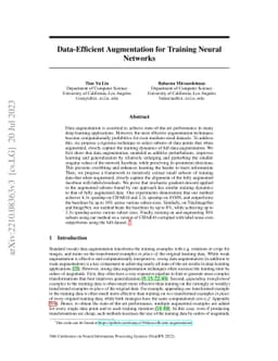 Data-Efficient Augmentation for Training Neural Networks