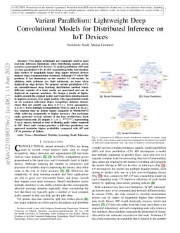 Variant Parallelism: Lightweight Deep Convolutional Models for
  Distributed Inference on IoT Devices