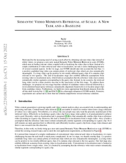 Semantic Video Moments Retrieval at Scale: A New Task and a Baseline