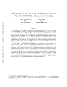 Resolving the Mixing Time of the Langevin Algorithm to its Stationary
  Distribution for Log-Concave Sampling