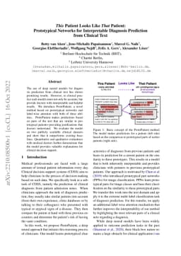This Patient Looks Like That Patient: Prototypical Networks for
  Interpretable Diagnosis Prediction from Clinical Text