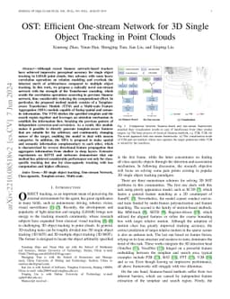 OST: Efficient One-stream Network for 3D Single Object Tracking in Point
  Clouds
