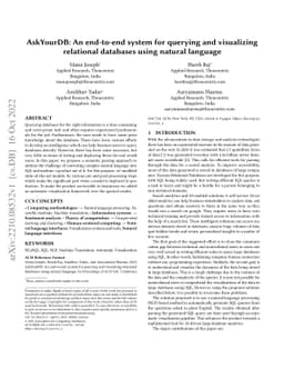 AskYourDB: An end-to-end system for querying and visualizing relational
  databases using natural language