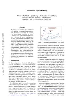 Coordinated Topic Modeling